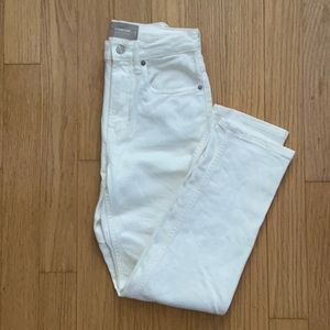 Everlane high rise straight white jeans